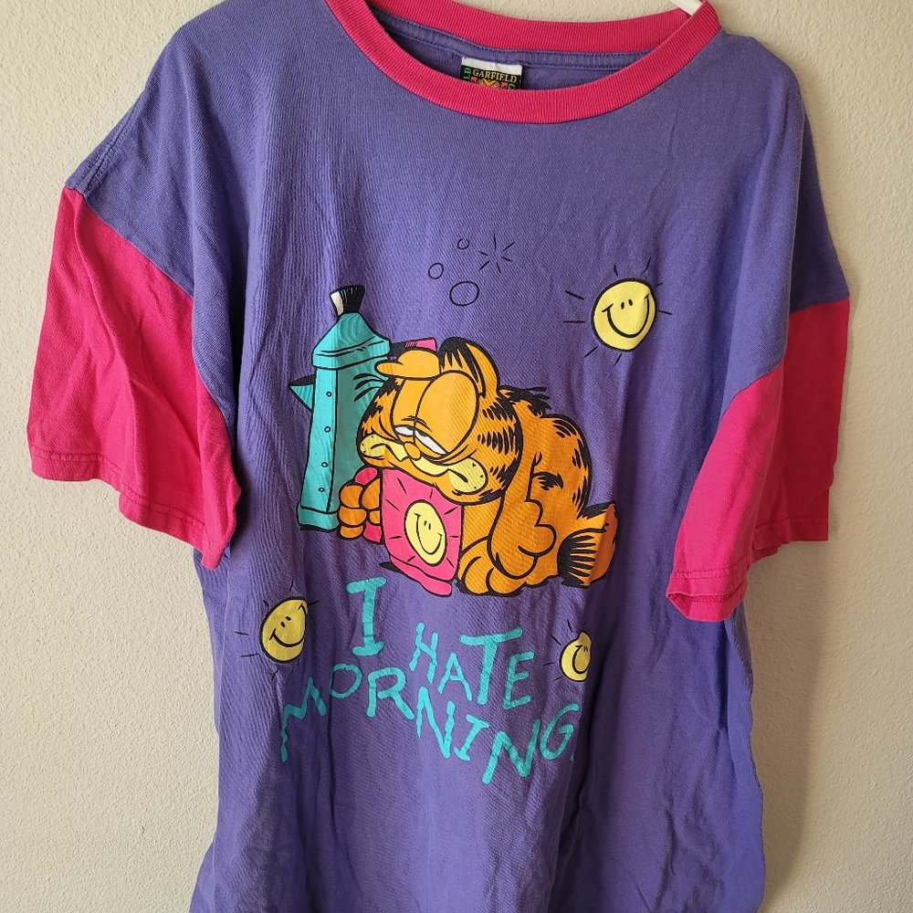 Vintage Garfield 'I Hate Mornings' T-Shirt
